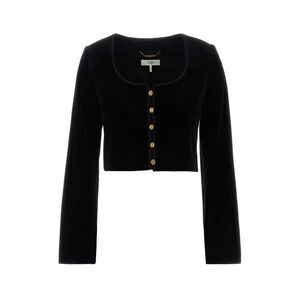 CHLOE Wool Blend Wrap Coat Women BLACK Coats & Jackets